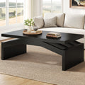 47 Inch Black Oak Wood Coffee Table S833