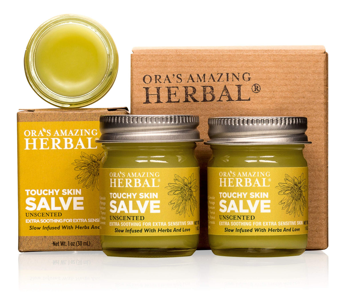 Natural Moisturizing Unscented Calendula Skin Salve, 1 oz 2 Pack V56858