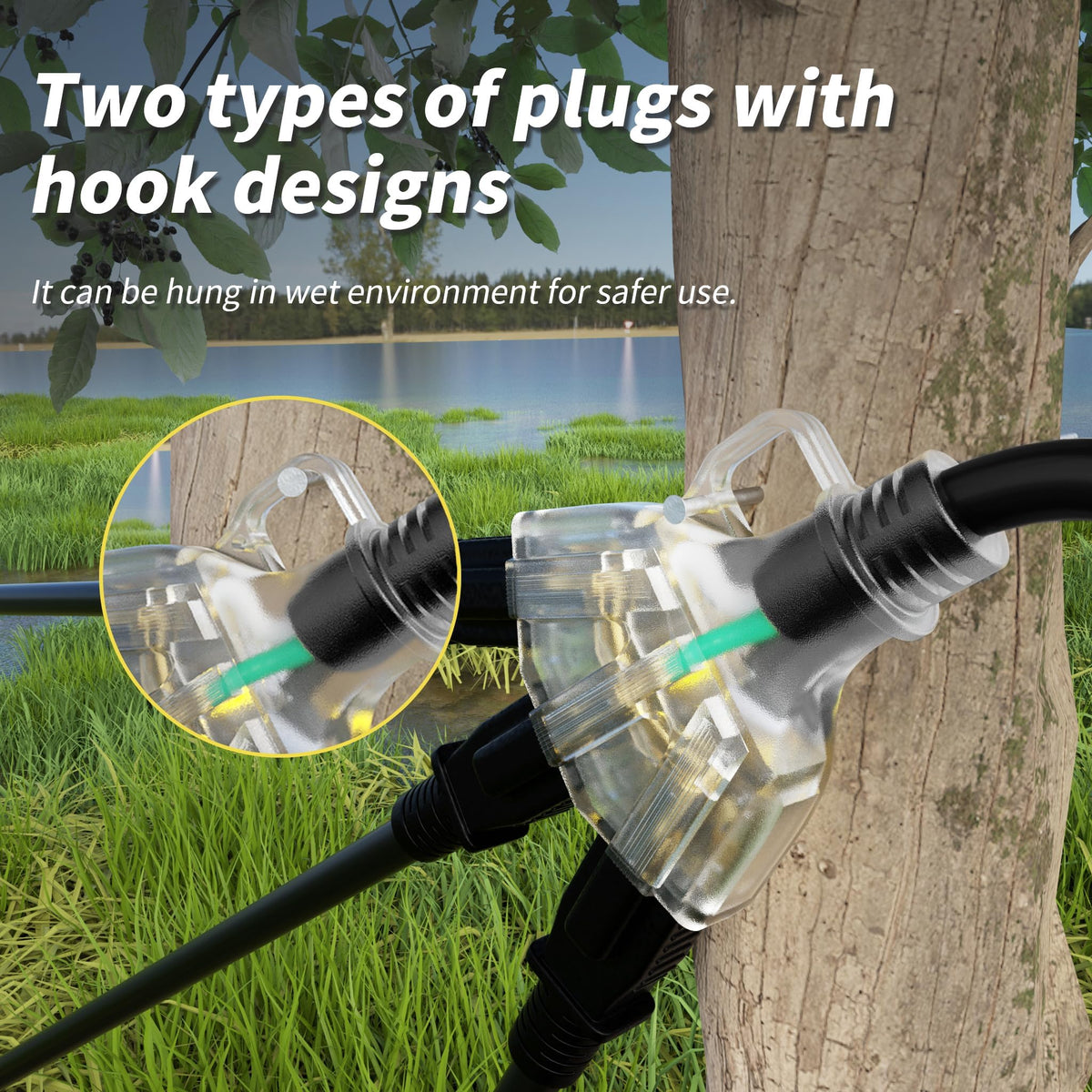 100 FT 16/3 Outdoor Extension Cord with Multiple Outlets Black M57473